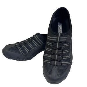 SKECHERS ACTIVE Women's Walking Black Shoes Size 10 Leather / Textile Upper SN 2